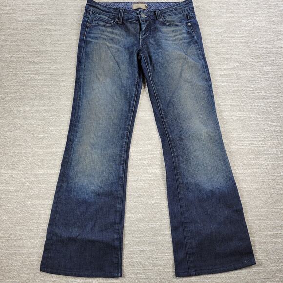VTG Paige Laurel Canyon Jeans Womens 28x29 Blue‎ Low Rise Stretch Bootcut Y2K - Picture 12 of 15
